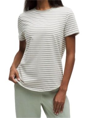 lululemon athletica Love  Short-Sleeve Tee in Green and White Stripe